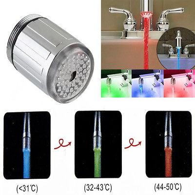 Colorful Temperature Sensor 3 Color RGB Glow Shower LED Light Water 