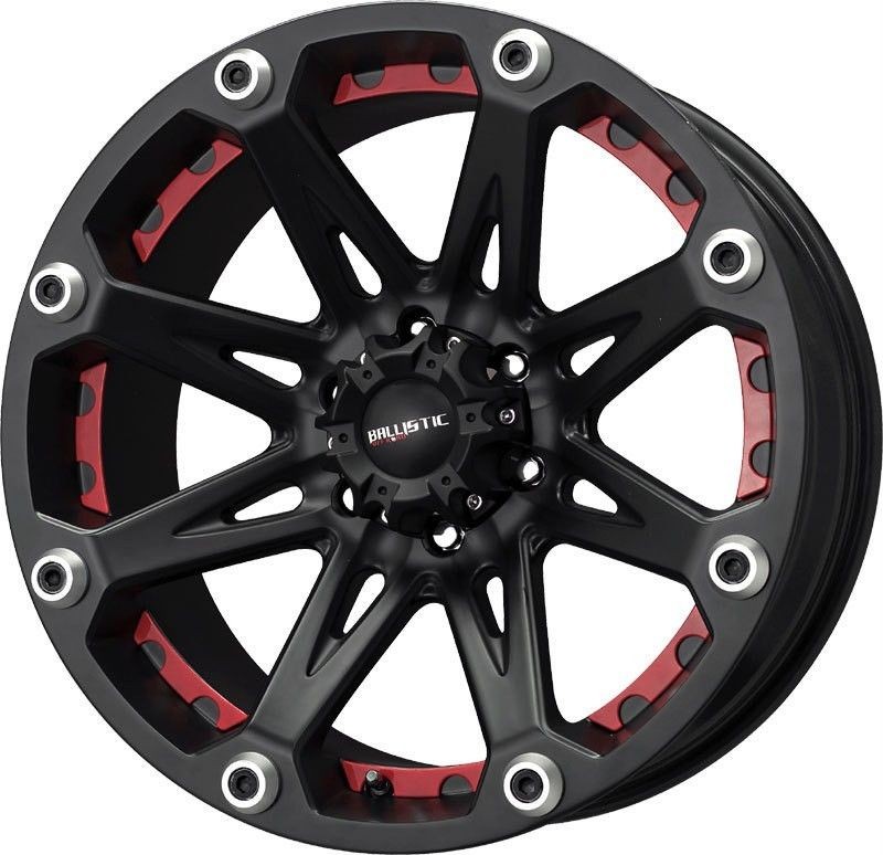 17 inch Ballistic Jester black wheels rim 8x6.5 8x165.1 +12 / DODGE 