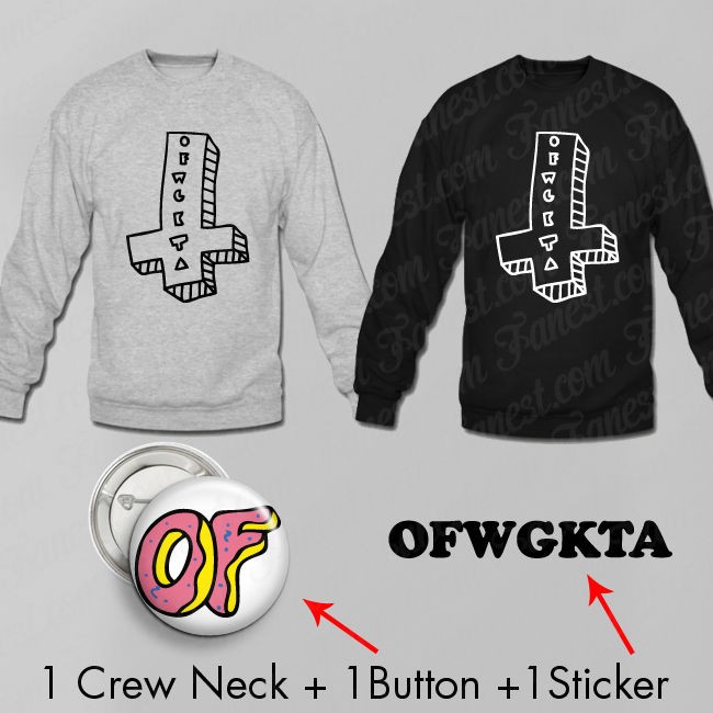 OFWGKTA CROSS MEGA PACK  Sweater + Button + Sticker  Odd Future 