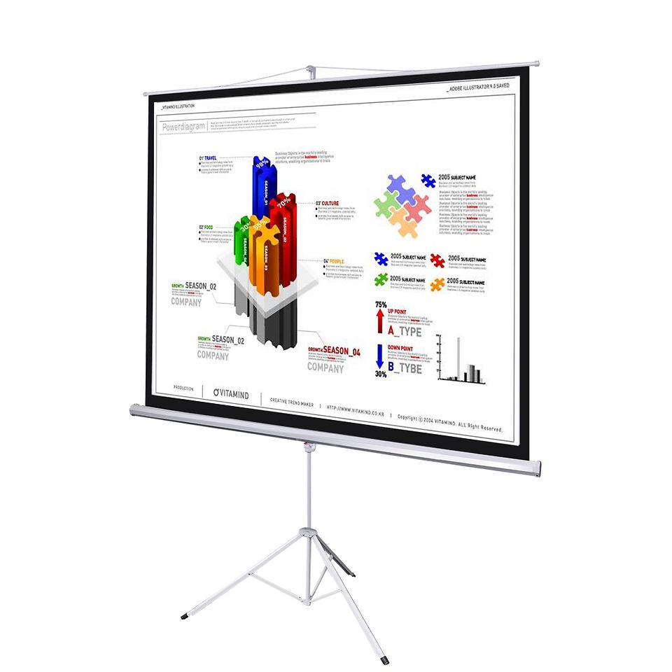 Office Home 100 Tripod Portable Projection Screen Square 70x70 