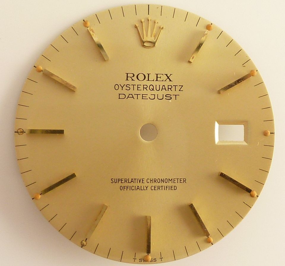 Beautiful Vintage Rolex OysterQuartz Datejust Watch Dial   Champagne