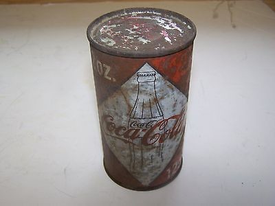 RARE 12 0Z. STEEL FLAT TOP COCA COLA CAN  VANITY LID INTACT