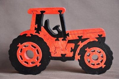 Cabover Farm Tractor Red Farmall NEW Wood Toy Puzzle Scroll Saw