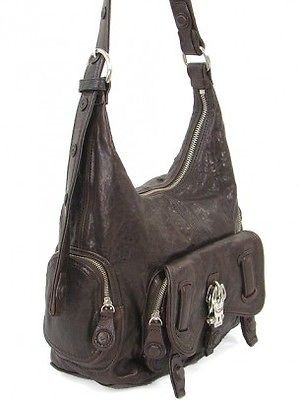 George, Gina & Lucy Handbag   Espresso Leather Shoulder Bag NEW large