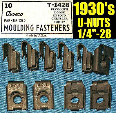   OLD U NUTS 1930s 30s FENDER, MOLDING TRIM NUT 1/4 28 Fine THREAD