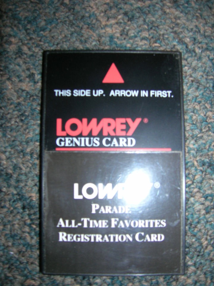 LOWREY GENIUS REGISTRATION CARD for NL 30 Parade