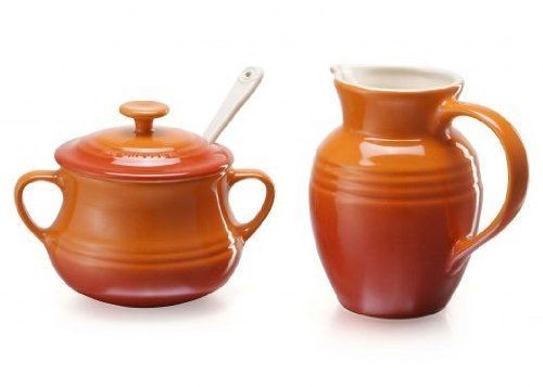 Le Creuset Stoneware Cream and Sugar Set   Flame