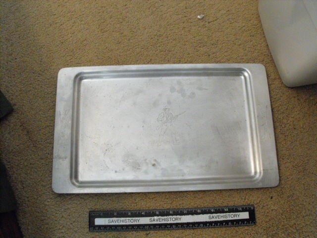 Vintage Kensington Aluminum tray with Revolunionary Soldier 