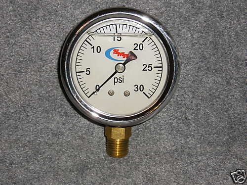 30 LIQUID FILLED PRESSURE GAUGE AIR WATER HYDRAULIC