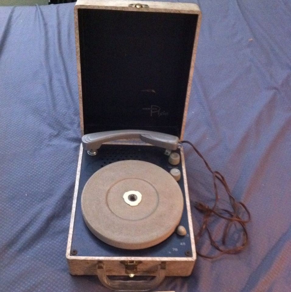 Vintage 50s WEBCOR PIXIE Portable Record Player Phonograph