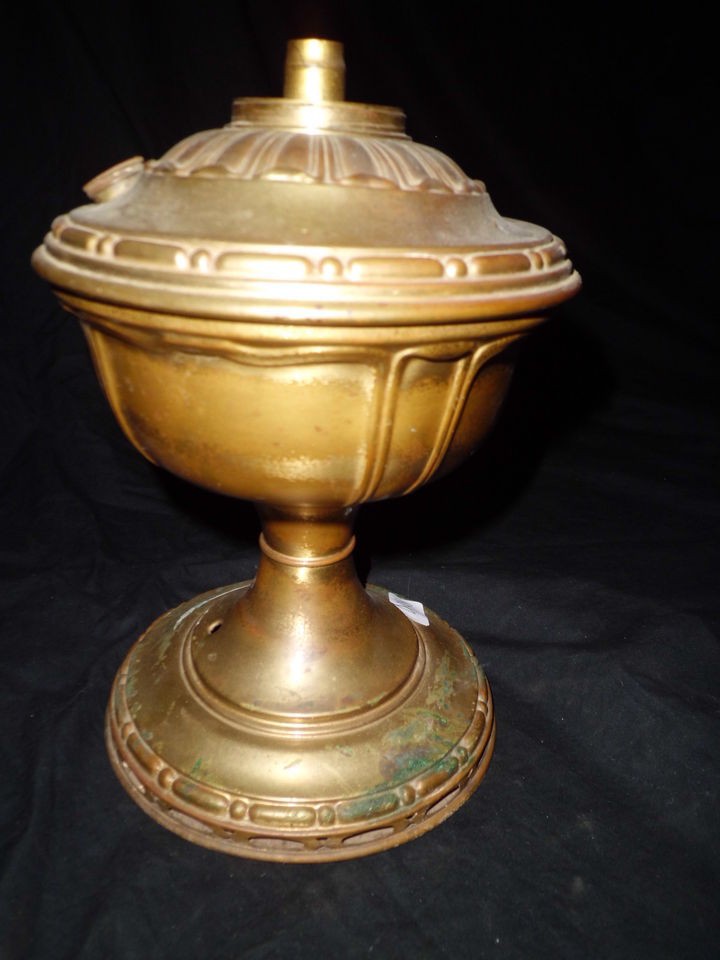 408 Antique Brass #7 Aladdin Kerosene Oil Table Lamp Base Hole in 