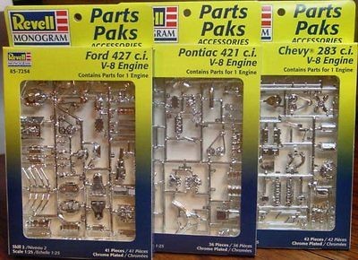 VINTAGE PARTS V 8 ENGINE FORD 427 CHEVY 283 PONTIAC 421 REVELL 1/25 