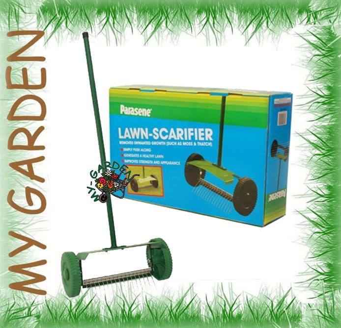 Garden Lawn Grass Scarifier Aerator to Remove Lift Thatch Moss Dead 