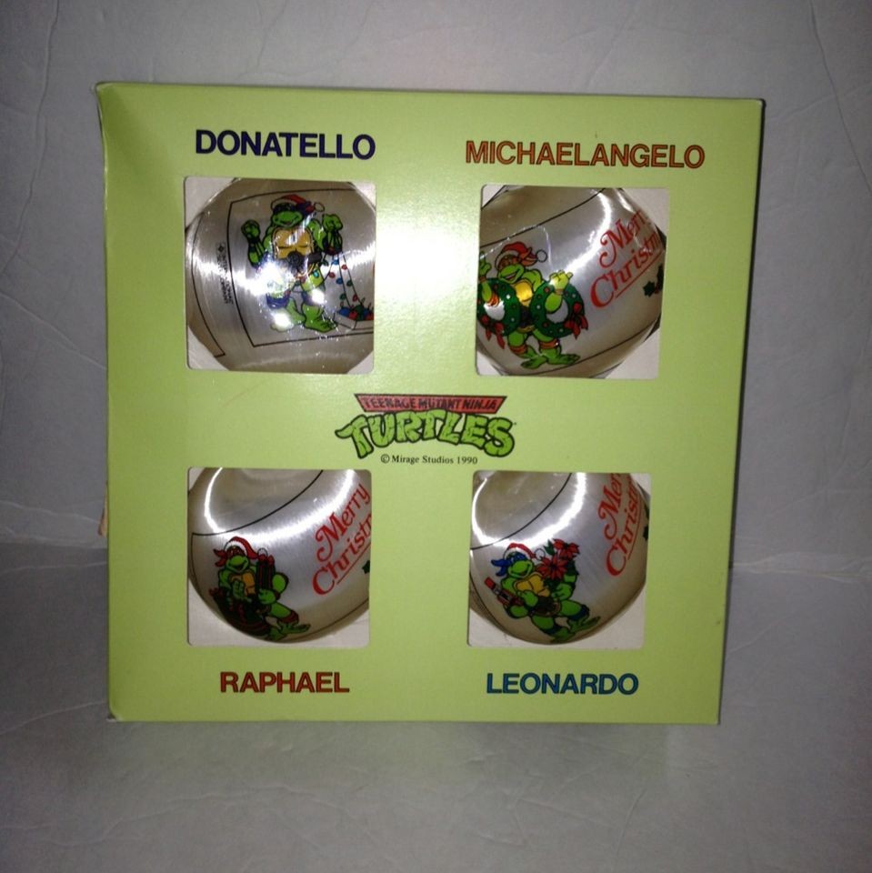   Ninja Turtles Christmas Ornament Set Mib 1990 Mirage Eastman Rare