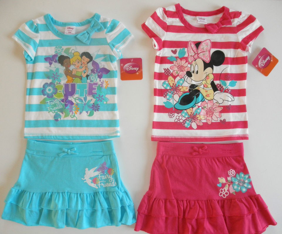 Disney MINNIE MOUSE or TINKERBELL 24M 3T 4T 5T Girls Two Piece 