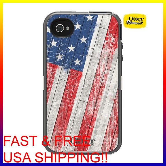 Rustic Flag]Otterbox iPhone 4S /4 Anthem Defender Case+Holster+Built 