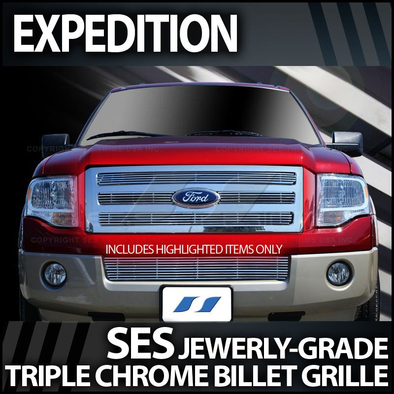 2007 2012 Ford Expedition SES Chrome Billet Grille (Fits 2011 Ford 