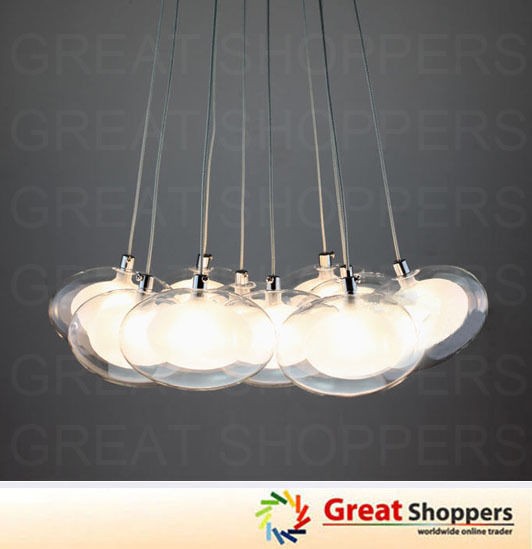 New Modern 10 Lights Glass LED Ceiling Light Pendant Lamp Fixture 