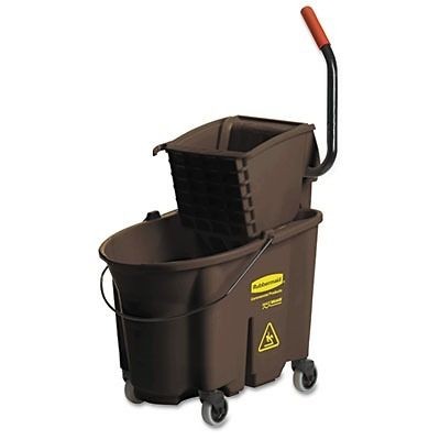 Rubbermaid Wav​e Brake 35 Quarts Side Press Bucket Combo,Brown 