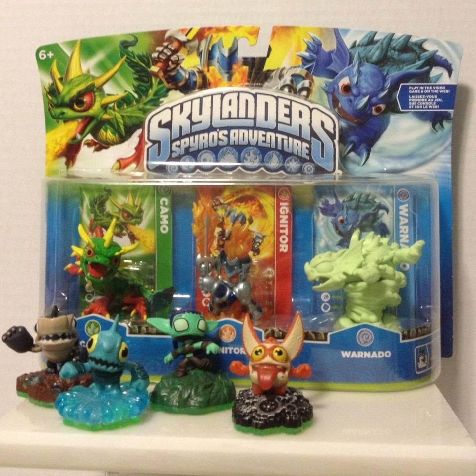 Skylanders Glow In The Dark Warnado & Complete Set Skylander Sidekicks