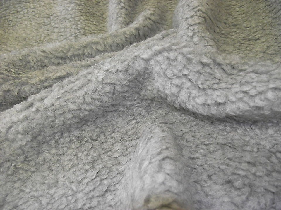 Faux Fur SHERPA FLEECE Fabric GREY   All Sizes Bulk Discounts FREE 