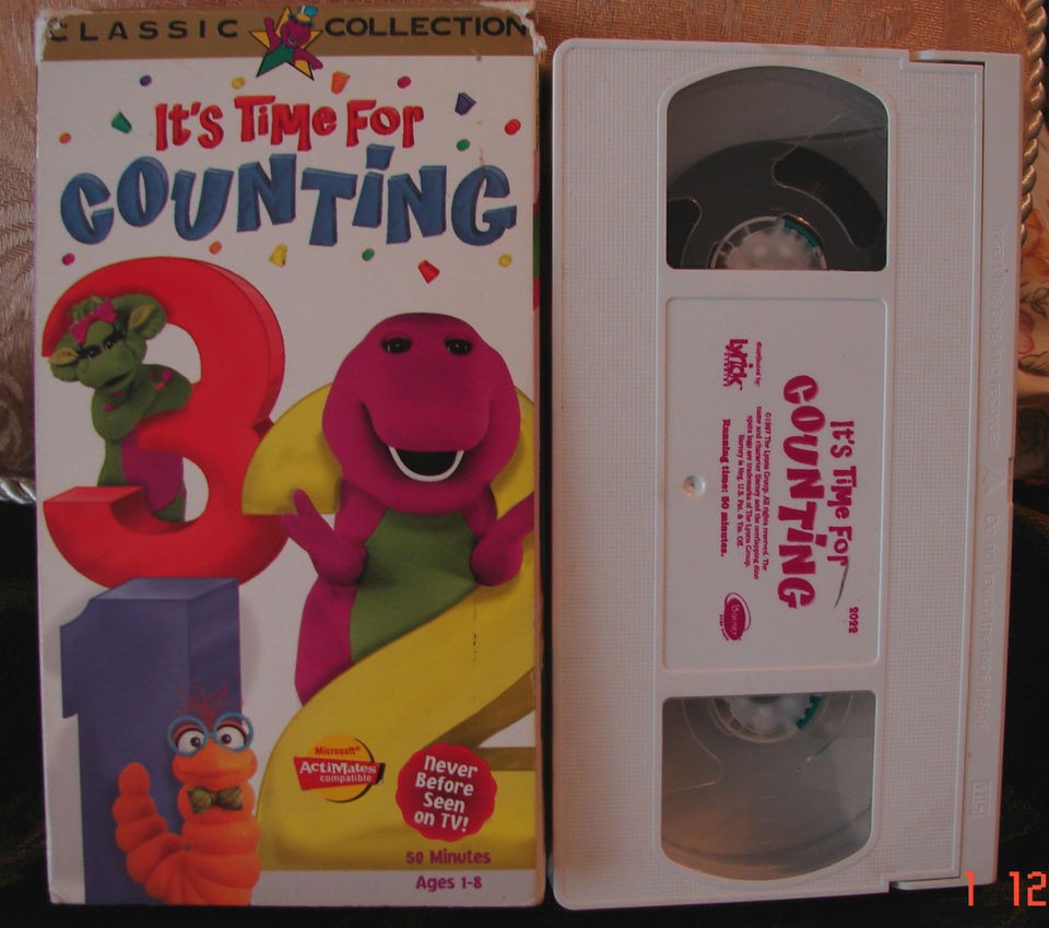 Barney Its Time For Counting VHS Video Actimates Educational Toddler 