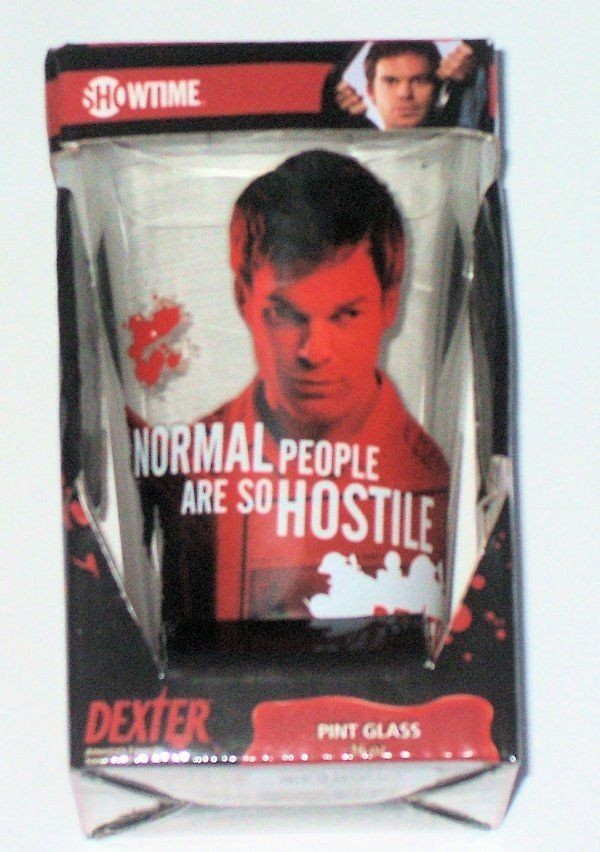 NIB Showtime Dexter PUB Pint Glass 16oz Americas Favorite Serial 