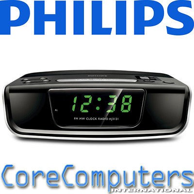 Philips Stylish Alarm Clock AM FM Radio Battery Backup Easy Timer 