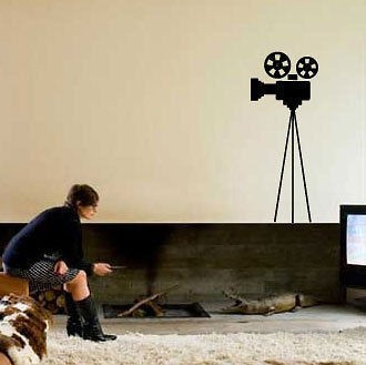 MOVIE CAMERA   Vinyl Wall Art Decal Sticker film reels