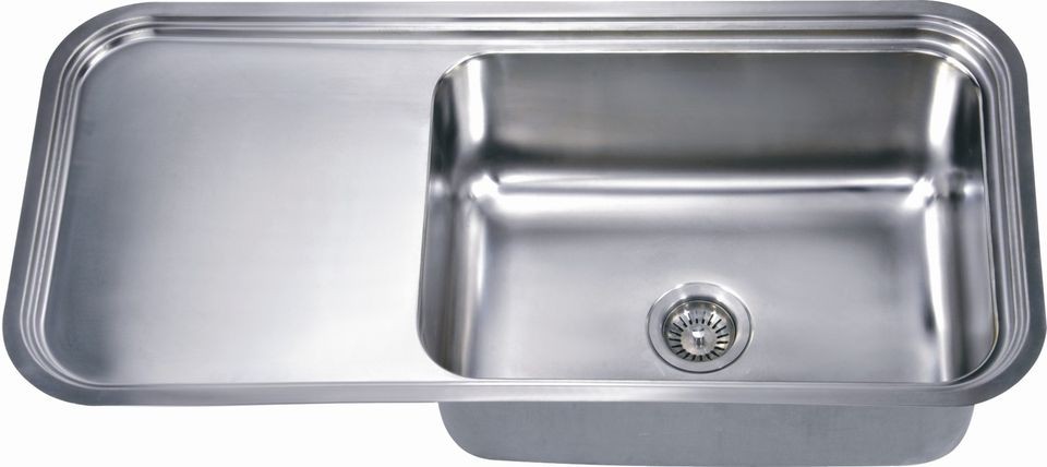 Dawn DSU4120 41 16G Undermount Single Sink w/ Extended Drain Board 