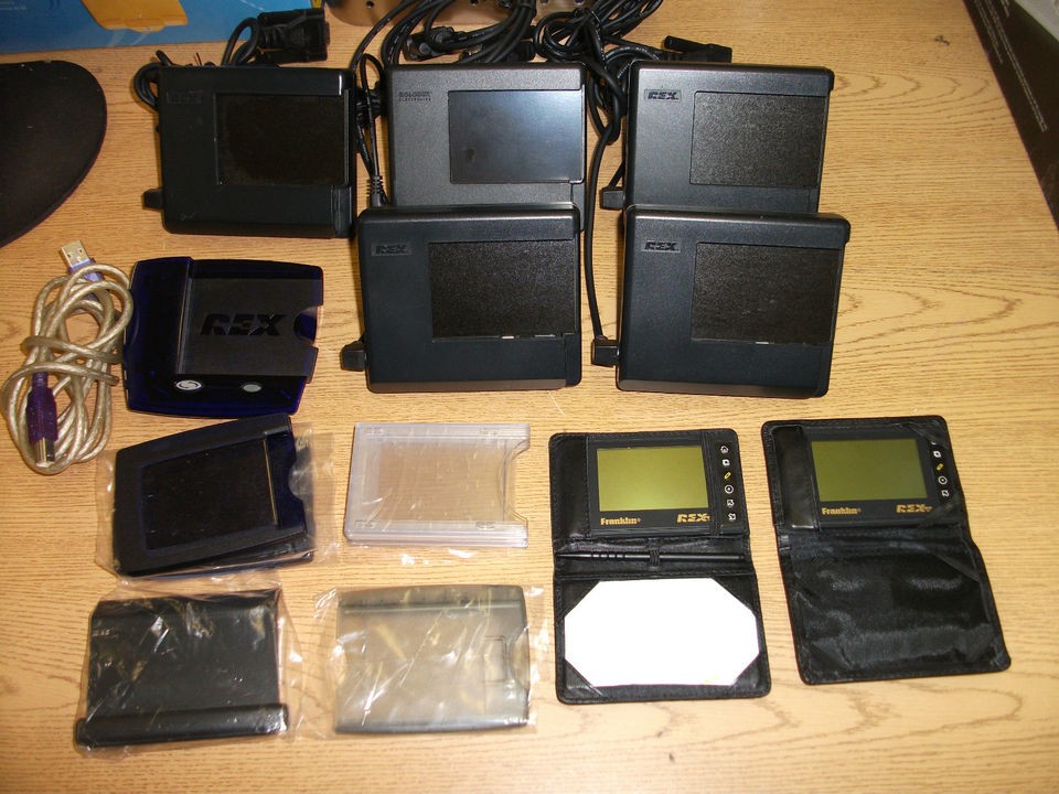 LOT OF FRANKLIN REX MICRO PDA ITEMS (2) REX PRO PDA (8) CASES (6 