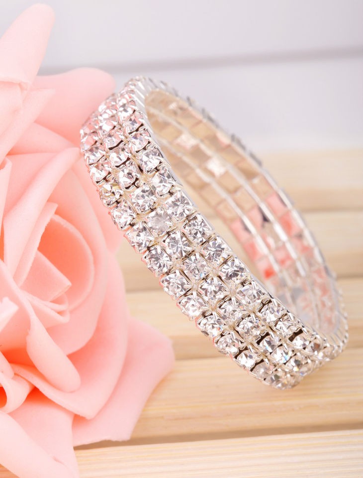   Stretch Bracelet Bling Elasticity Bangle Jewelry For Wedding Party