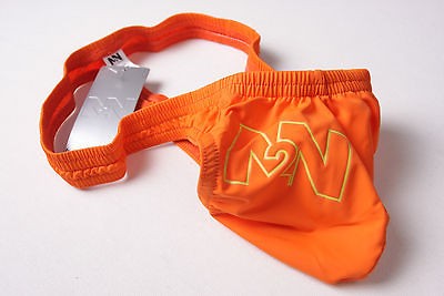 N2N SWIM ORANGE POPSICLE POUCH THONG SWIMSUIT SWIMWEAR MEDIUM 