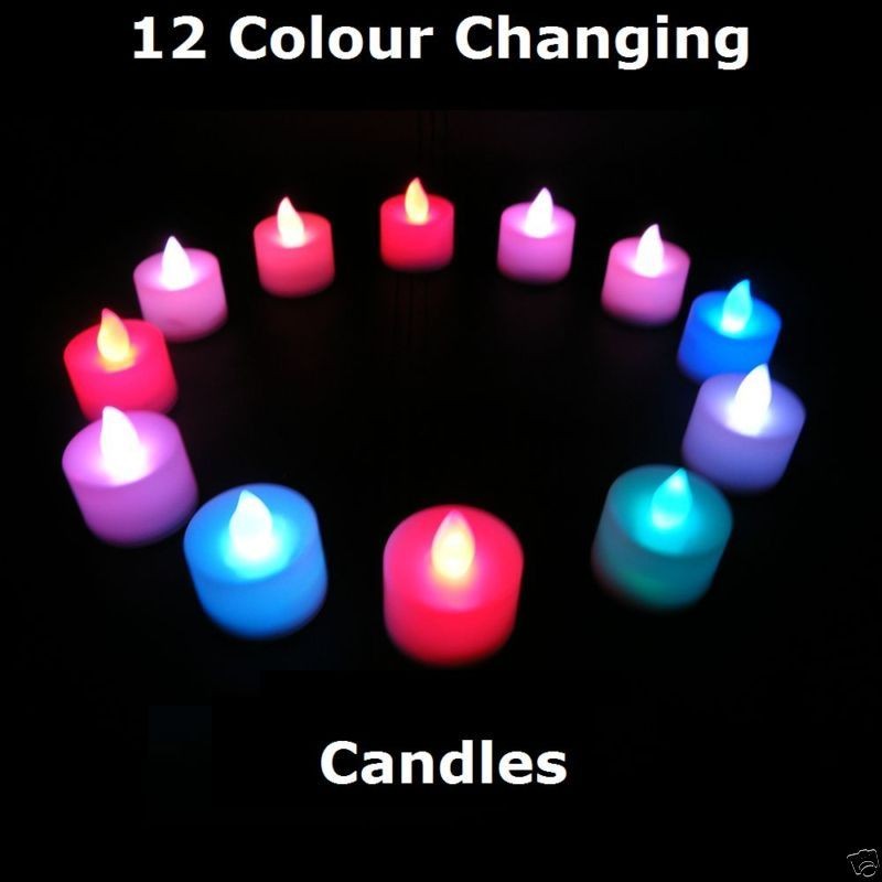 BATTERY OPERATED LED MOOD TEALIGHT CANDLES FLICKERING