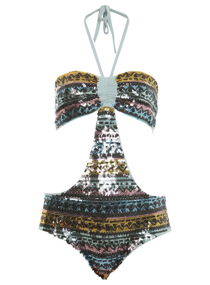 Miss Selfridge Aztec sequins Bodysuit bralet UK 8 10 12 €49