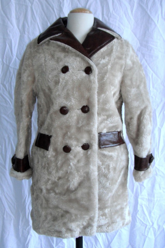 VTG 1970s LADIES FUN FINGERHUT FAUX FUR JACKET COAT SZ 14 M/L MINT