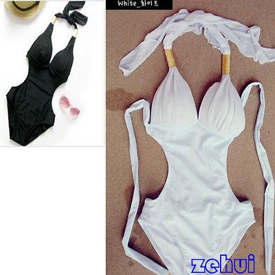 Fashion Bikini Piece Swimsuit Sexy Bikini Monokini Swimsuit Halter Pad 