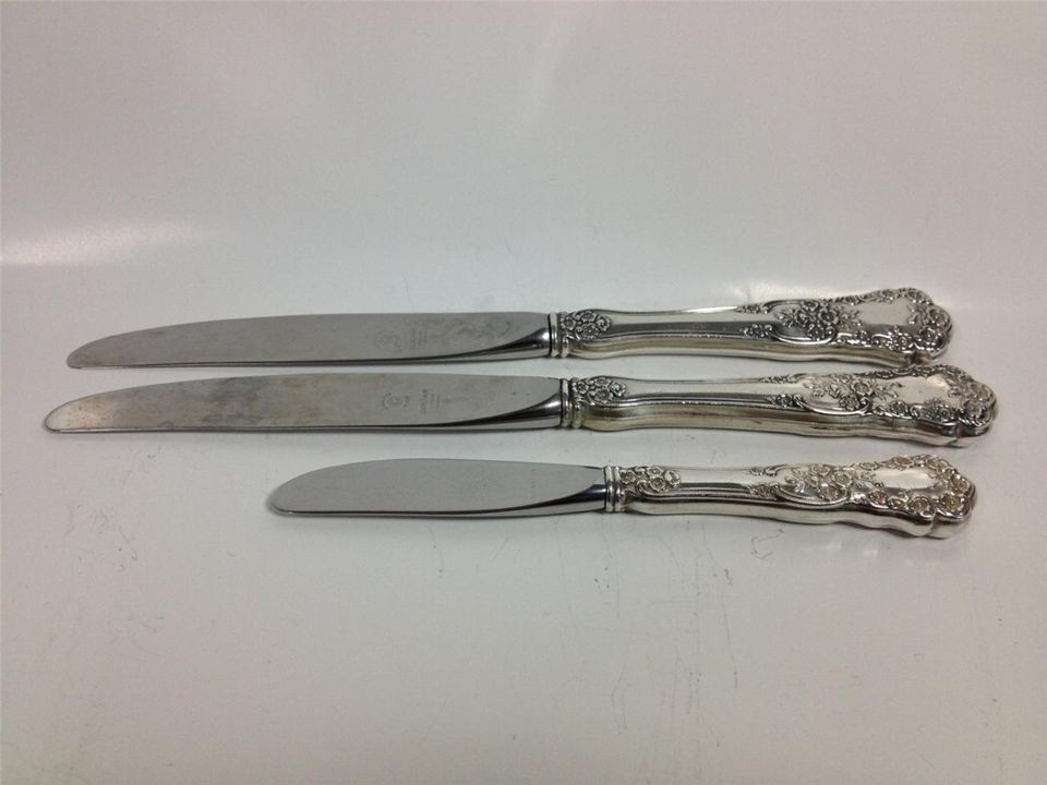 GORHAM BUTTERCUP STERLING SILVER FLATWARE KNIFE SET THREE ODD PLACE 