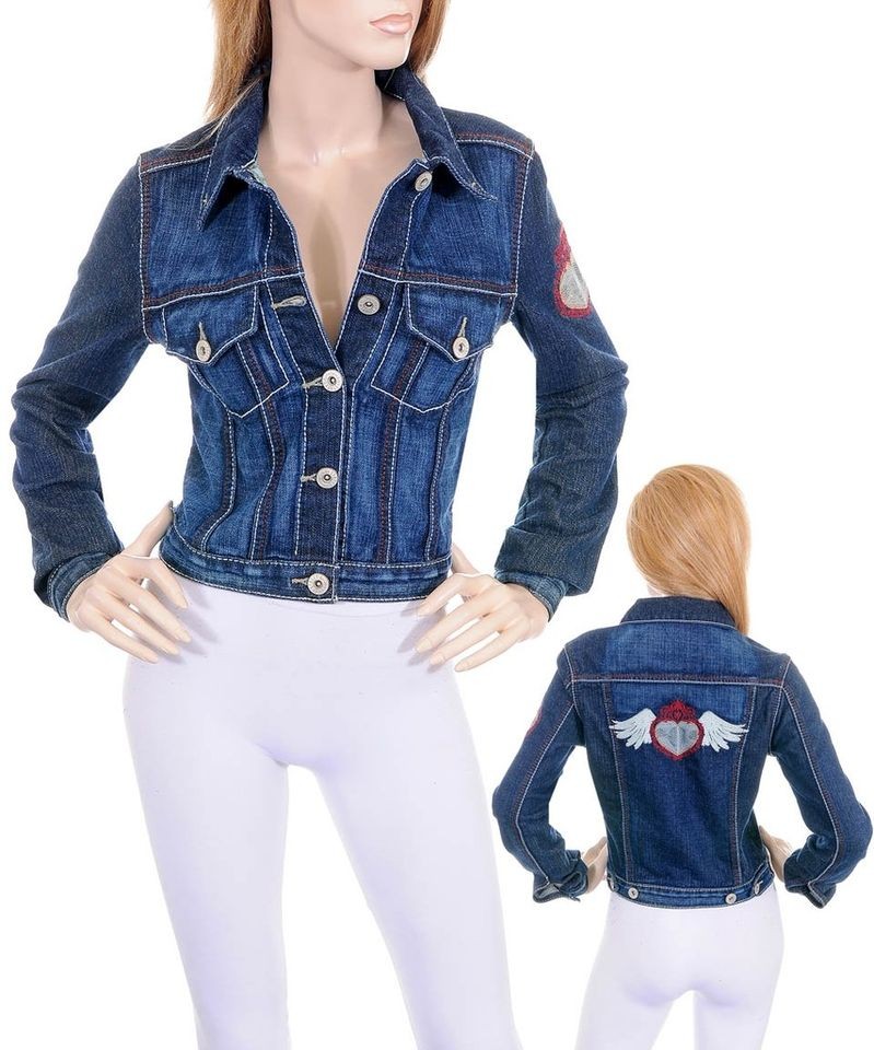 NEW LOT HOT Short Denim Cropped Jean Jacket BLUE S M L