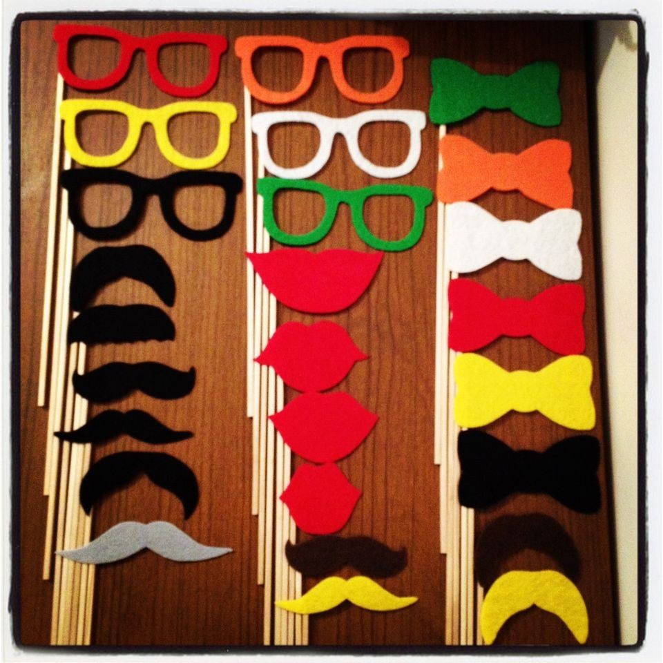    Photobooth Prop Kit   Moustaches, Lips, Glasses, Bowties on sticks