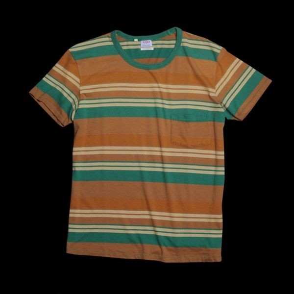 LVC Levis Vintage Clothing S/S Stripe Tee Verdant Green RRP £65