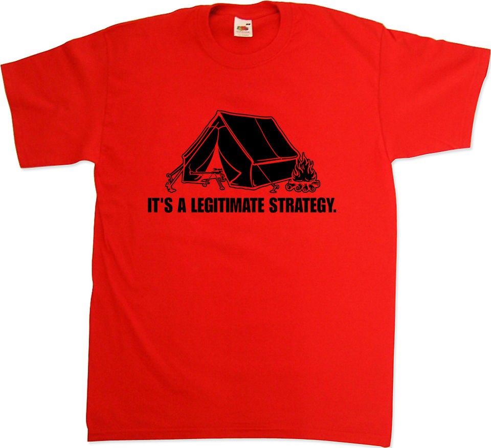 LEGITIMATE STRATEGY GAMING T SHIRT C.O.D. BATTLEFIELD 3 CAMPING T 