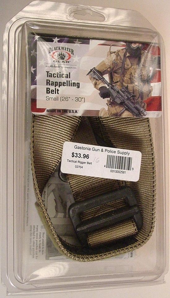 BLACKWATER TACTICAL RAPPELLING BELT SMALL 26”   30” KHAKI