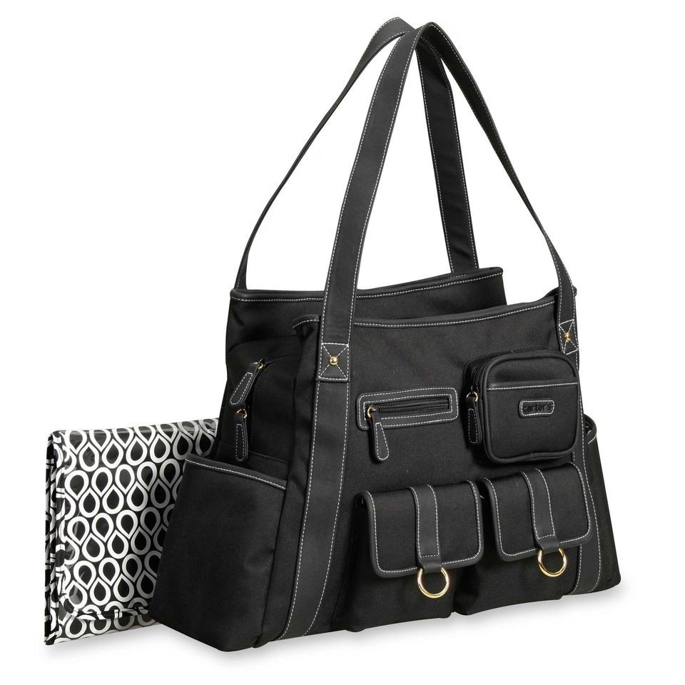 Black Laguna Twill Diaper Bag by Carters