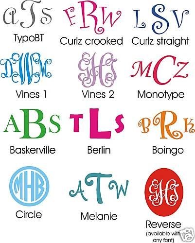 Car Monogram Decal Sticker Initials Vines Curlz & More