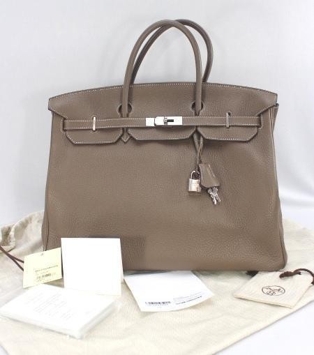   BIRKIN 40 CM ETOUPE TOGO LEATHER HANDBAG YEAR N PALLADIUM HARDWARE