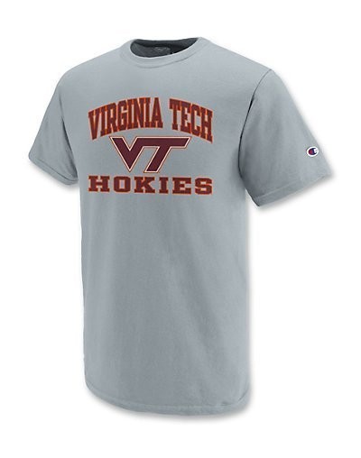   Cotton Rich Virginia Tech T Shirt with Hokies Graphic   style vtt105