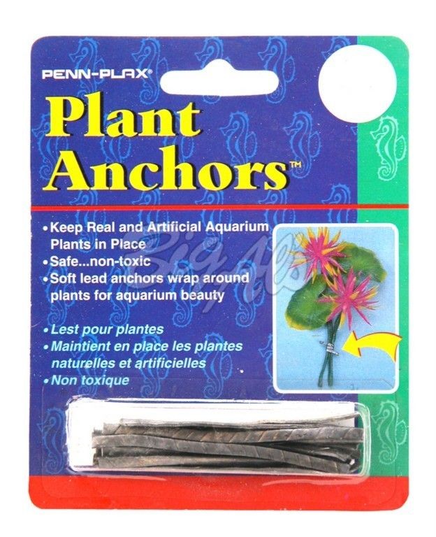 Penn Plax Aquarium Plant Sinkers Anchor​s Weights 12pk