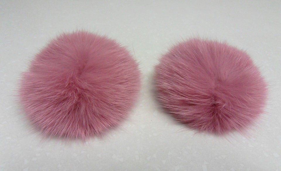 Wholesale lot Big Fluffy Fox Indian Pink pom pom