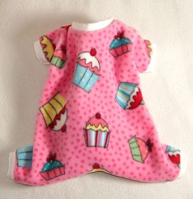 Cupcake Cozy Fleece Dog Pajamas clothes PJS pet apparel Small